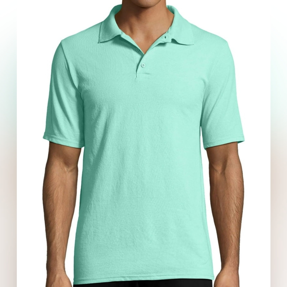 Hanes Men's X-Temp Short Sleeve Pique Polo Shirt 3XL Clean Mint New In Bag